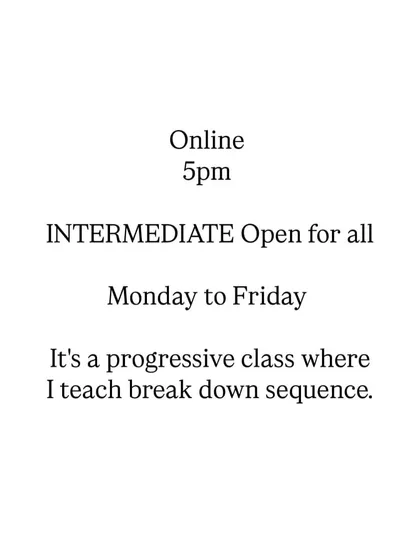 A reminder for our online 5 PM intermediate class. It's a progressive class where I teach breakdown sequences, perfect for deepening your understanding of asanas.