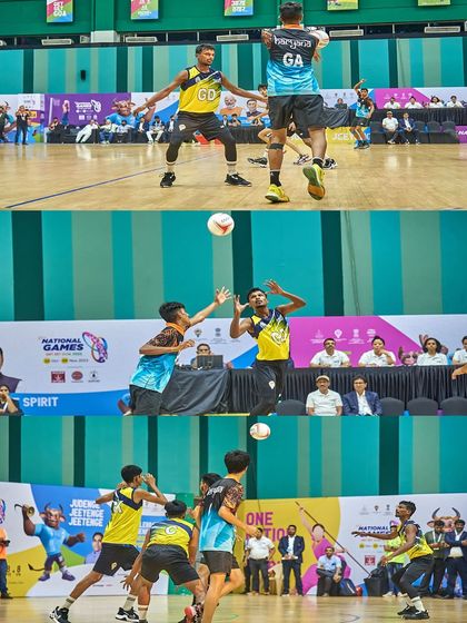 A collage focusing on the defensive plays of Goa's Shrikant Jadhav. We capture the critical moments of interception and blocking that can turn the tide of a game.