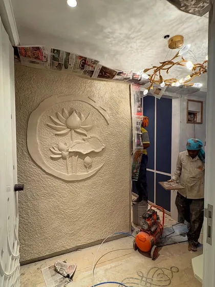 A behind-the-scenes look at the lotus mural installation, showing the work that goes into placing these custom fibre art pieces.