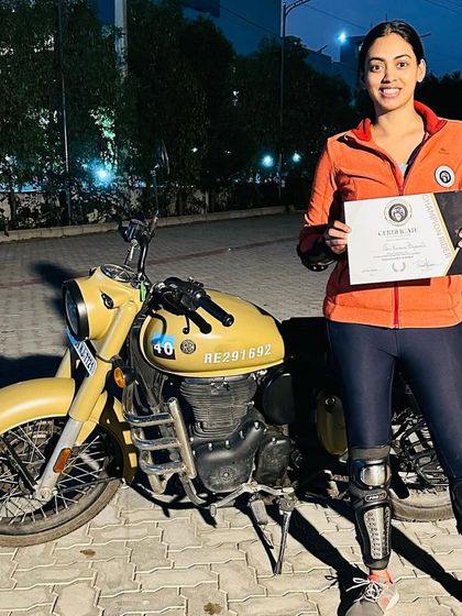 A proud graduate, actress Sai Kamakshi Bhaskarla, with her certificate. It's a joy to see our students achieve their dreams.