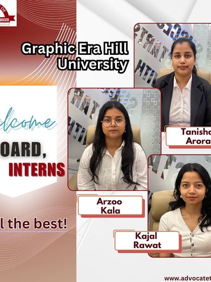 Here we welcome our winter interns from Graphic Era Hill University. Our program is designed to provide students with a comprehensive understanding of a functioning law office.