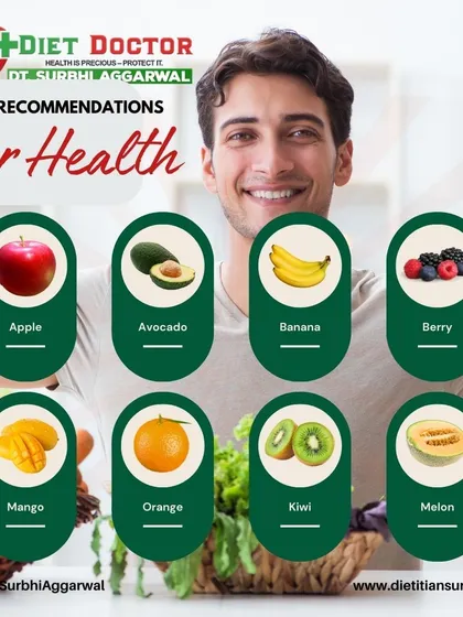 Fruits are a cornerstone of a healthy diet. I recommend a variety of options like apples, avocados, bananas, and berries to ensure you get a wide range of vitamins and fiber.