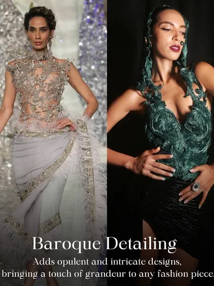 Couture Week Trend Spotting: Baroque Detailing. Opulent and intricate designs are making a comeback, bringing a touch of old-world grandeur to modern fashion.