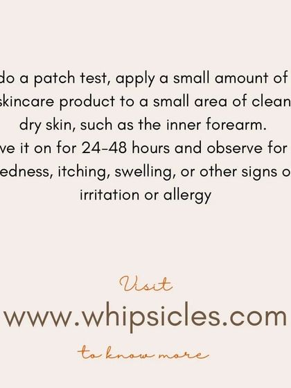 A guide on how to do a patch test. Apply a small amount of the product to your inner forearm, leave it on for 24-48 hours, and observe for any signs of irritation.