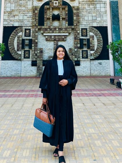 The power of this profession is that we never forget. A confident pose at the Delhi High Court, ready to represent my client's interests.