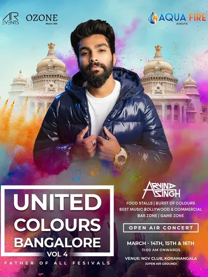 This is more than just a party, it's a full-scale production. The official poster for my flagship event, United Colours Bangalore, shows the professional planning and promotion that goes into creating the city's top festivals.