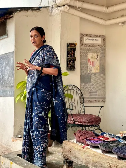 Our founder, Padmini Govind, shares the story of our studio during a tour. Her passion for preserving this heritage craft is the guiding force behind everything we do.