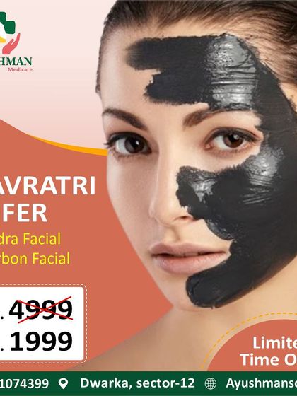 Our Navratri offer on HydraFacial and Carbon Facial. These treatments are perfect for getting a radiant glow before the festivities begin, offered at a special limited-time price.