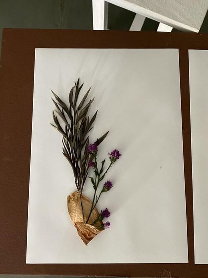 An audience member's creation from the interactive part of Smitha Cariappa's performance. The art becomes a shared experience.