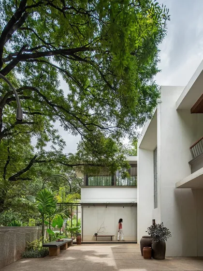 Our project, 'A House Reborn', was a sensitive renovation of a 60-year-old structure. We preserved the home's original footprint while adding modern, light-filled spaces that open up to the lush, mature trees on the property.