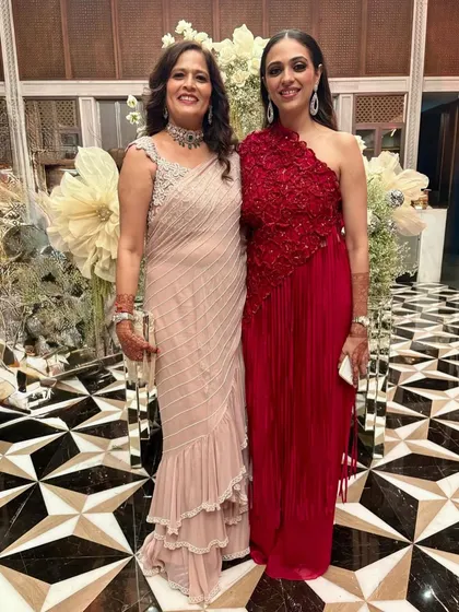Here are two beautiful clients ready for a wedding reception. I styled both with soft waves, one with more volume and the other with a sleeker finish, to suit their individual styles.