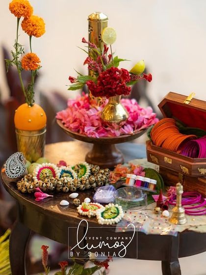 A close-up of the dancer's corner, showcasing the intricate details and personal touches.