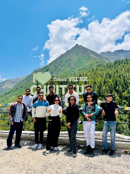 The group at the famous "I love Chitkul" sign. Chitkul is known as India's last inhabited village and is a beautiful, vibrant stop on our journey from Shimla.