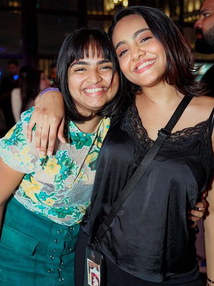 Happy faces at Bombay Adda, Bangalore. It's great to see friends enjoying a night out together.