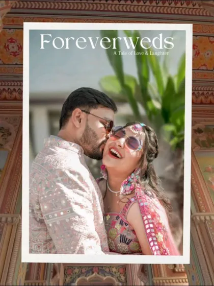 A tale of love and laughter. This shot from Vivek and Prachi's pre-wedding shoot in Rajasthan captures a spontaneous, joyful moment that truly reflects their personalities.