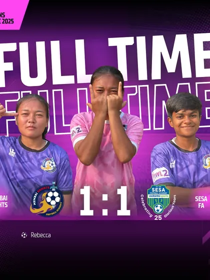 An unbeaten record maintained with a 1-1 draw in the Indian Women's League.