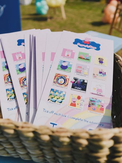 Themed activity sheets for the little guests at the Peppa Pig party.