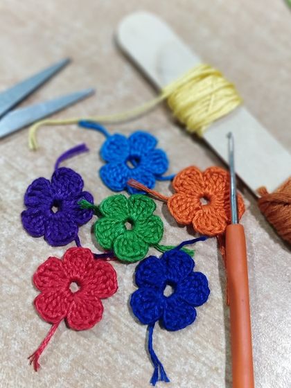 Working on some new, colorful flower projects. I love experimenting with different colors and patterns.