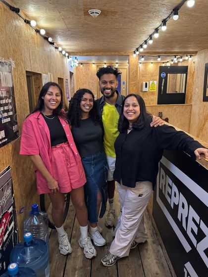 Hanging with the cool people at Reprezent Radio on my first day in the UK. Starting the tour off with great energy and new friends.