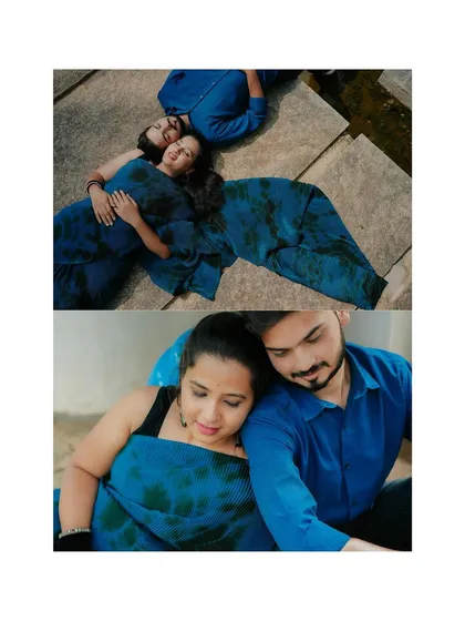 A collage combining an artistic overhead shot with a tender, intimate close-up. This shows the variety I aim for, capturing both the big picture and the small, emotional details.