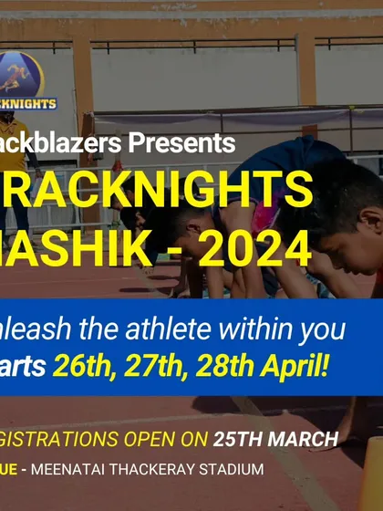 The official announcement for TrackNights Nashik 2024. Mark your calendars to unleash the athlete within you at this ultimate athletic showdown.
