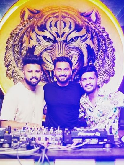 Behind the decks with friends at Badmaash. It's always great to have the support of my crew while I'm playing.
