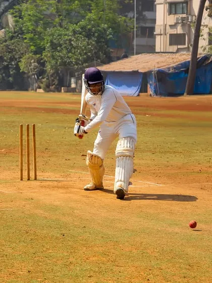 A batsman takes his stance during a match simulation session. We focus on turning practice into real-game performance.