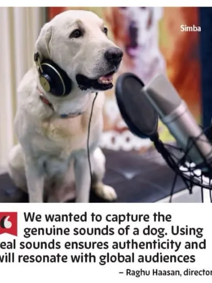 We were proud to see our work featured in the Times of India. This article highlights a unique achievement where our dog, Simba, provided the actual barks and sounds for his character in the movie 'Naanu Matthu Gunda 2', a first for Kannada cinema.