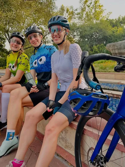 The girls squad taking a break and enjoying the moment.