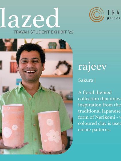 Meet Rajeev, whose floral-themed collection for GLAZED '22 drew inspiration from the Japanese art form of Nerikomi.