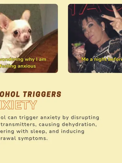 A duplicate of the alcohol and anxiety graphic, reinforcing the message that what you consume can directly impact your mental well-being.