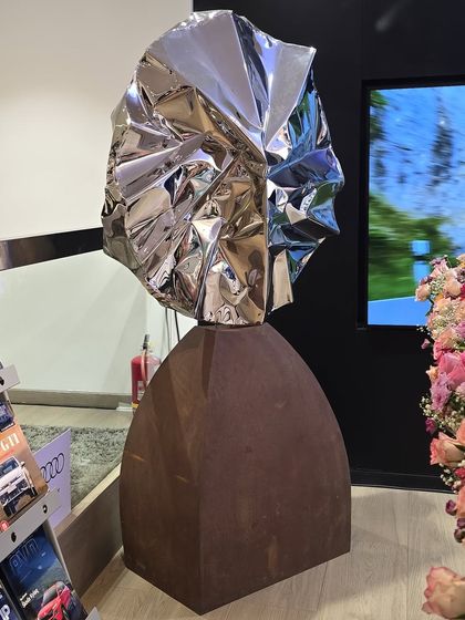 My sculpture "Eclipse" on display at a group show at the Audi Mumbai South showroom.