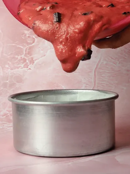 Pouring my heart into crafting these delicious, healthy desserts for you all. This is the batter for my strawberry dark chocolate cake, made with love.