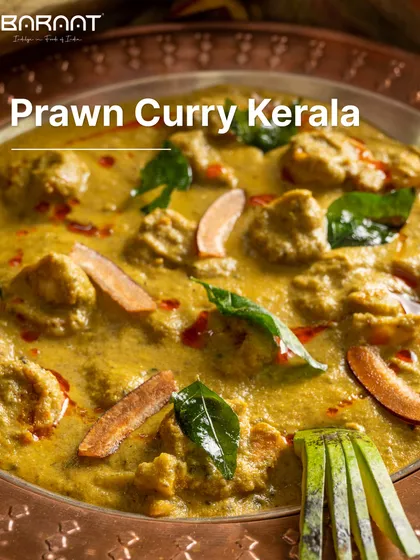 We transport you to the coast with our authentic Kerala Prawn Curry. Juicy prawns are simmered in a creamy coconut milk sauce, delicately spiced with curry leaves, mustard seeds, and tangy raw mango for a truly tropical flavour.