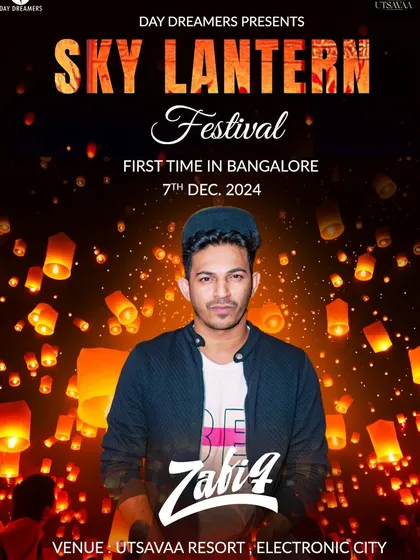 The main poster for the Sky Lantern Festival, a unique and massive open air concert in Electronic City.