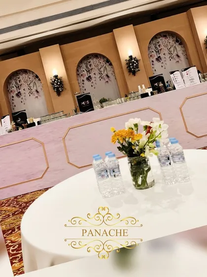 A view of the bar from a guest's perspective.