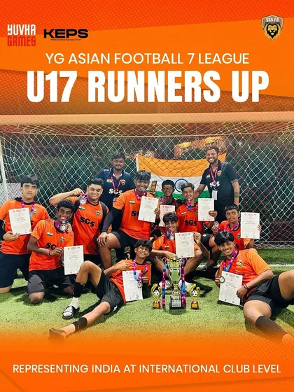 Our experience includes managing teams for international competitions. Here, our U17 team is seen after becoming runners-up at the YG Asian Football 7 League, earning the chance to represent India at the club level.