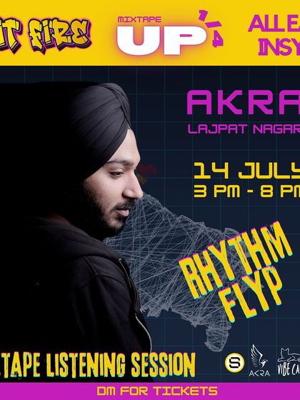 A promotional graphic for a mixtape listening session and cypher, showing our collaboration with other local music communities like Insync Cypher.