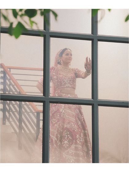 A dreamy, artistic shot of our bride, styled virtually. This shows that even with remote styling, we can achieve a look that is both personal and high-fashion.