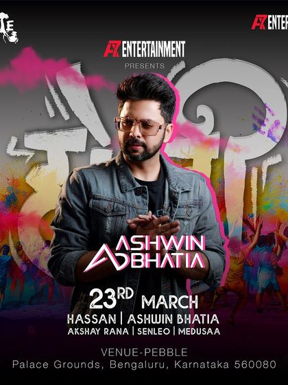 Gearing up to ignite the dance floor at a vibrant Holi Party. A poster highlighting my set at this colorful celebration.