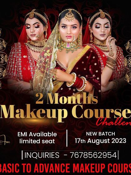 Announcing our 2-month makeup course challenge. Join our new batch and start your journey from basic to advanced makeup.