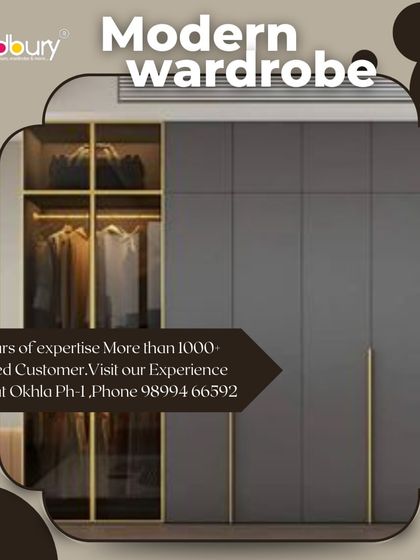 A dark grey wardrobe with gold accents can add a touch of luxury and sophistication to your bedroom.