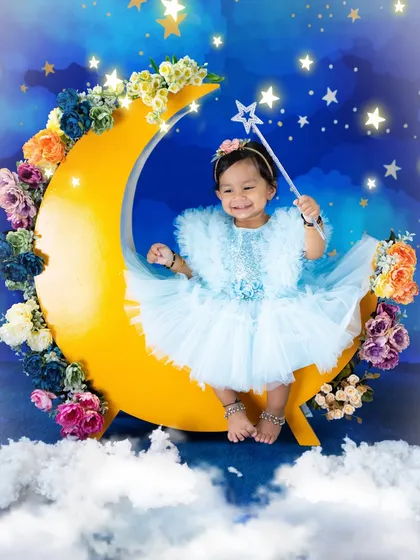 A joyful moment on the moon. I love creating these whimsical setups that let your child's imagination soar.