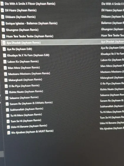 A screenshot of a project that's very close to my heart. This is a look at the tracklist for a 25-song project I released exclusively on YouTube.