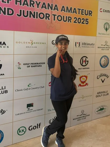 Unnati and Aaradhya have dominated their category, consistently finishing first and second. Here is Unnati after another win at the Golf Haryana Amateur and Junior Tour.