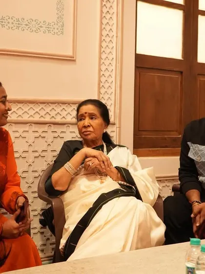 A cherished moment discussing the creative vision with the one and only Asha Bhosle ji for her upcoming music album. It was an incredible learning experience to work alongside a true icon.