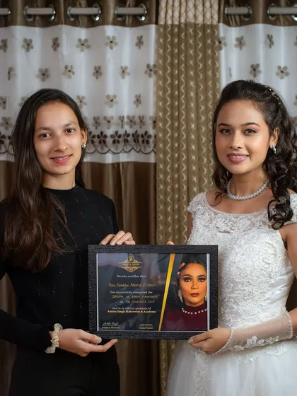 This student created a classic Catholic bridal look for her portfolio. We ensure every student gets to practice and perfect a variety of styles.