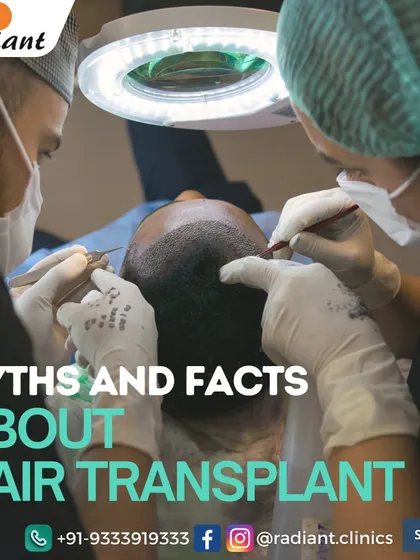 This image shows a surgeon at work, highlighting the precision required. I use this to introduce a series of common questions and myths about the hair transplant procedure.