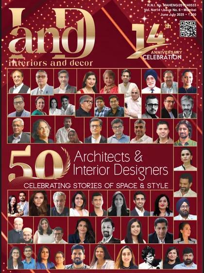 It is a true honor to be featured on the cover of Interiors & Decor's 14th Anniversary issue, alongside 50 leading architects and designers. This recognition inspires me to continue pushing the boundaries of design.