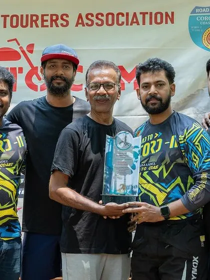 A group of our record holders posing with their awards at the MotoCamp event. Their dedication to endurance riding is an inspiration to all of us.
